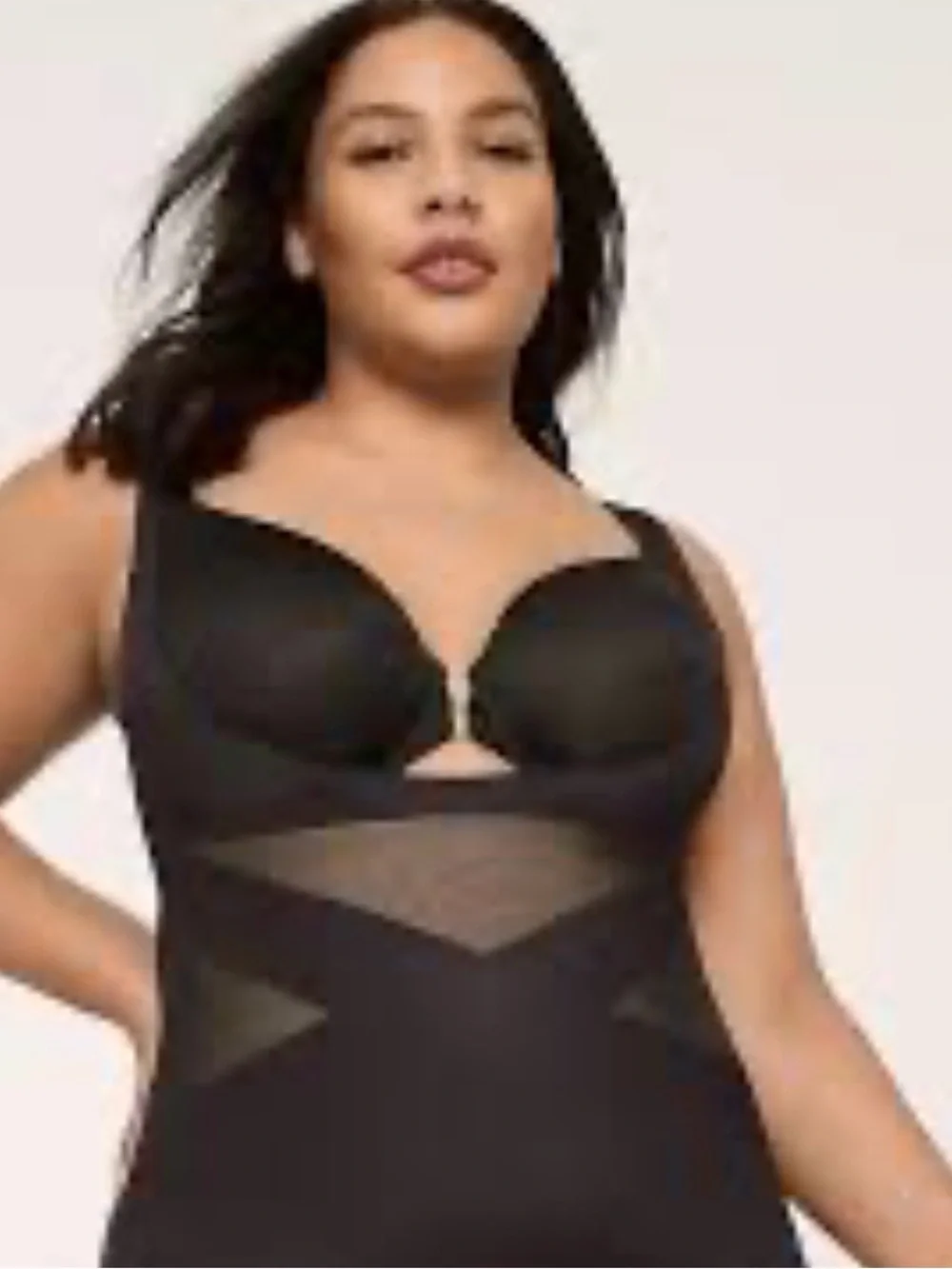New CACIQUE OPEN-BUST THIGH SHAPER IN BLACK SIZE 26/28